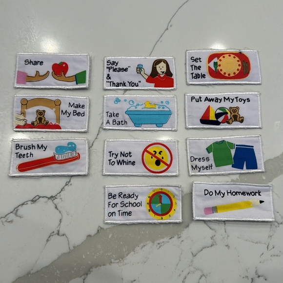 2 Responsibility-Chore Charts with Velcro  stars, responsibilities, and rewards - Picture 3 of 13